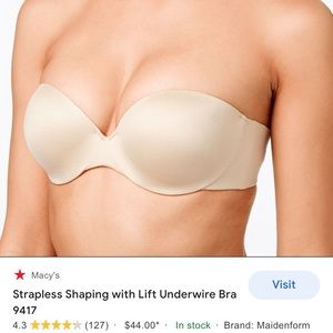 maidenform strapless bra tan nude color